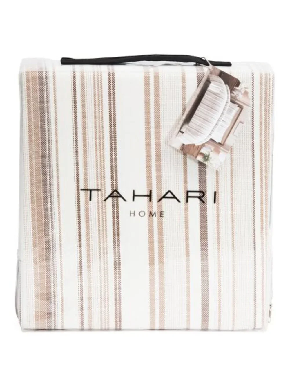 TAHARI Cotton Textured Striped Duvet Set